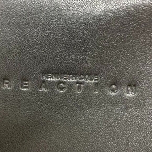 Kennth Cole Reaction Chic Edgy Black Leather bag/Studs & Chain Bronze Accents - Picture 5 of 9